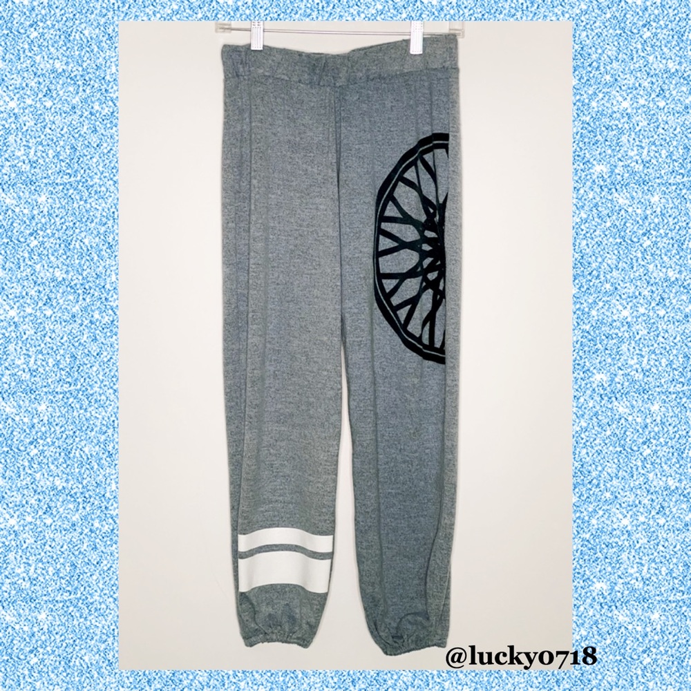 SoulCycle Light Blue Wheel Logo Sweatpants Sz S